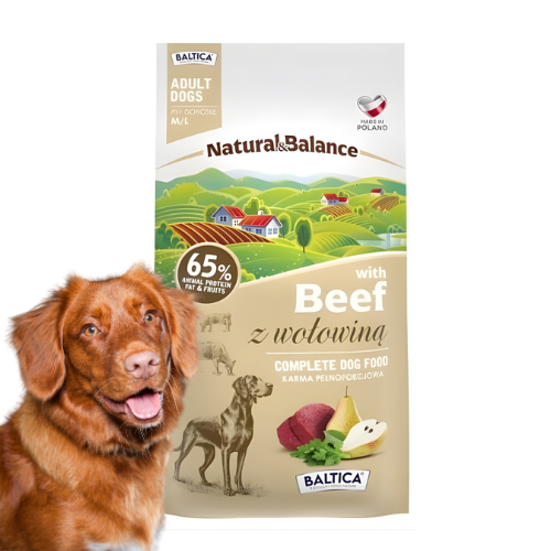 Baltica Natural&Balance 3 kg Sucha karma dla psa z wołowiną M/L