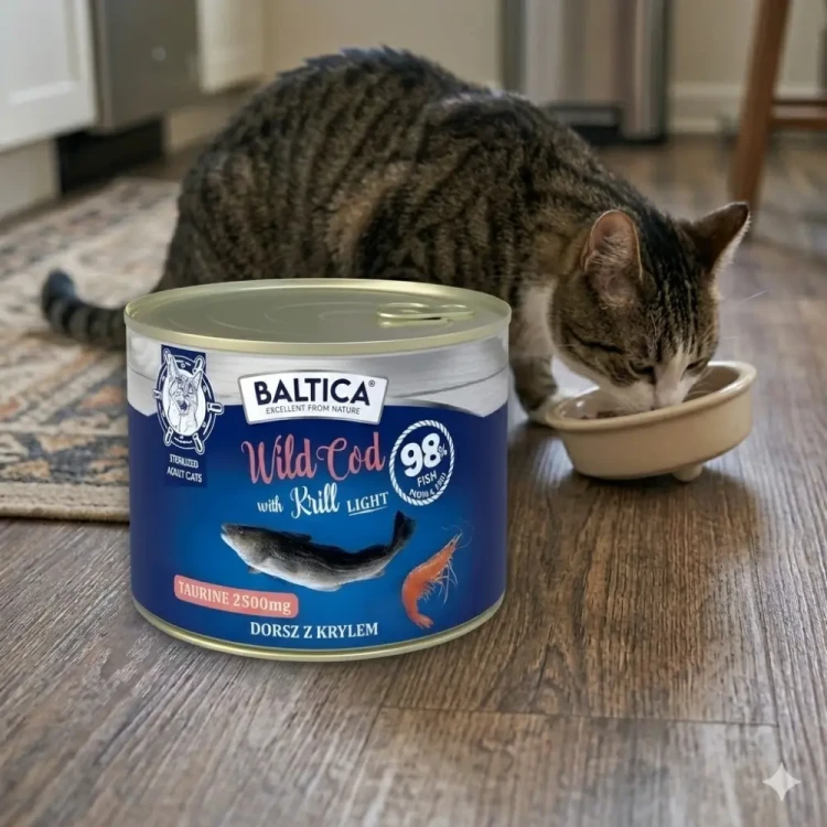 Baltica Excellent Light Mokra Karma dla Kota Dorsz z Krylem 185g