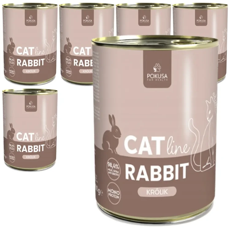 Pokusa CatLine Królik 6x400g  zestaw Mokra Karma dla Kota