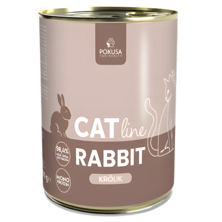 Pokusa CatLine Królik 6x400g  zestaw Mokra Karma dla Kota