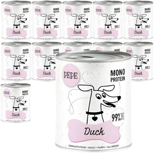 Paka Zwierzaka Kaczka 12x800 g Monoproteinowa karma mokra dla psa