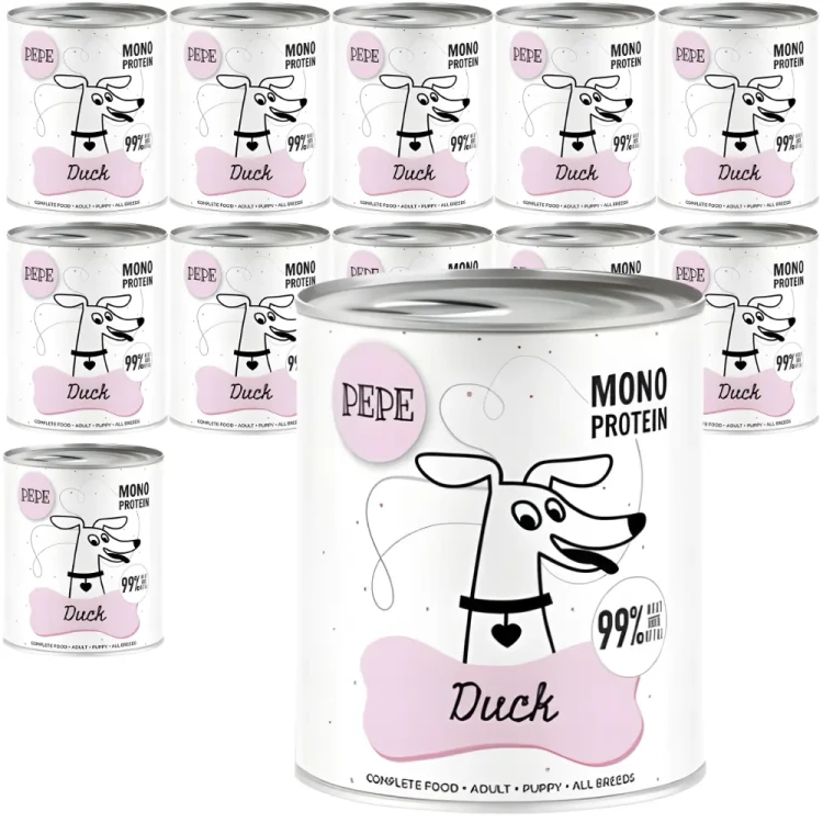 Paka Zwierzaka Kaczka 12x800 g Monoproteinowa karma mokra dla psa