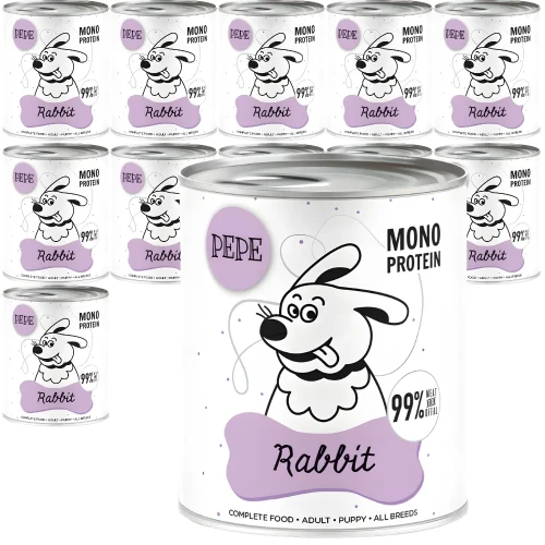 Paka Zwierzaka Królik 12x800 g Monoproteinowa karma mokra dla psa