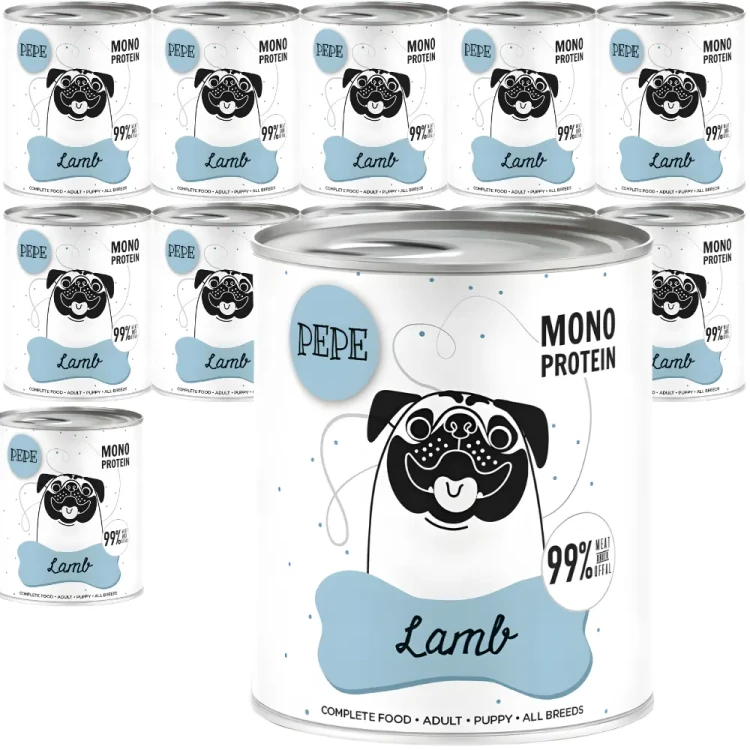 Paka Zwierzaka Jagnięcina 12x800g Monoproteinowa karma mokra dla psa