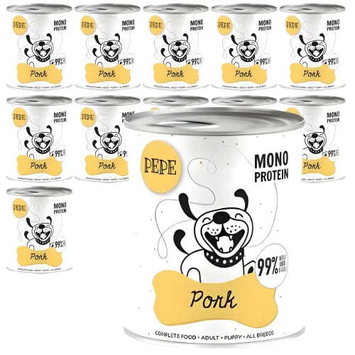 Paka Zwierzaka Wieprzowina 12x800g Monoproteinowa karma mokra dla psa