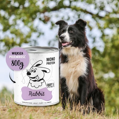 Paka Zwierzaka Królik 6x800 g Monoproteinowa karma mokra dla psa
