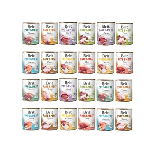BRIT PATE & MEAT Karma mokra psa MIX Smaku 24x800g
