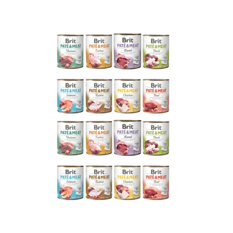 BRIT PATE & MEAT Karma mokra psa MIX Smaku 16x800g