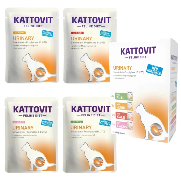 Kattovit Urinary 12x85g Mokra karma dla kota zdrowe drogi moczowe MIX