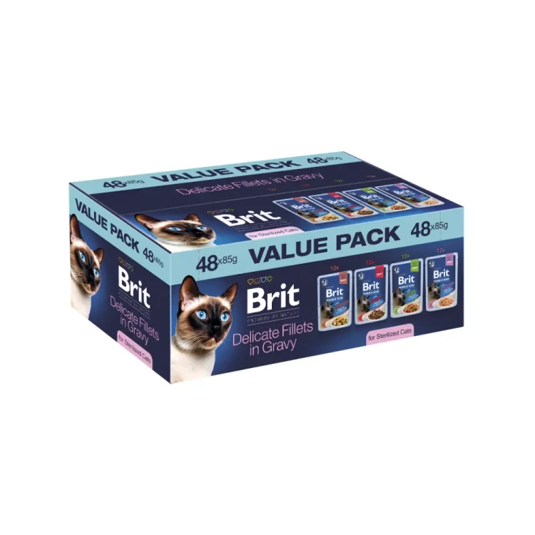 Brit Premium Cat Value Pack 48x85g Karma mokra dla Kota Sterilised