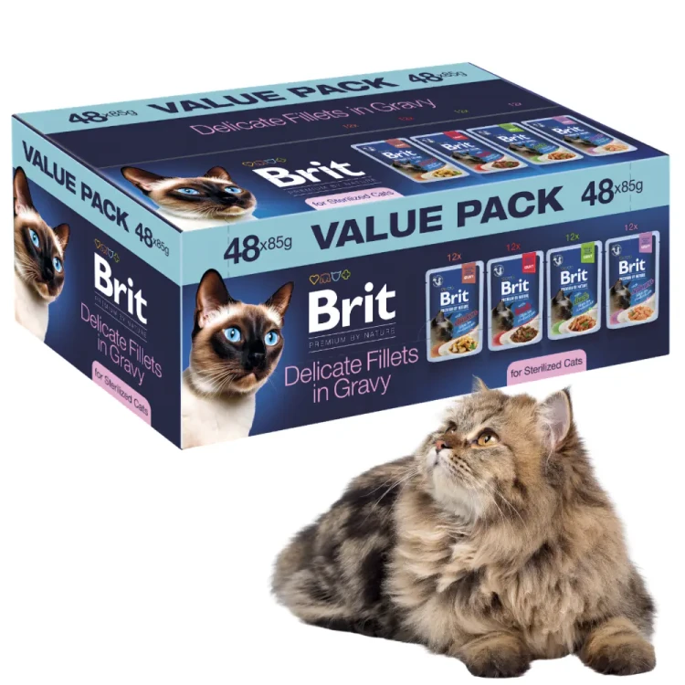 Brit Premium Cat Value Pack 48x85g Karma mokra dla Kota Sterilised