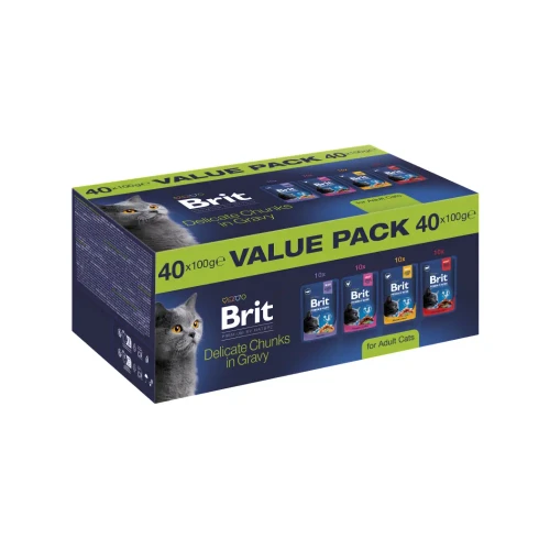 Brit Premium Cat Value Pack 40x100g Mokra karma dla kota