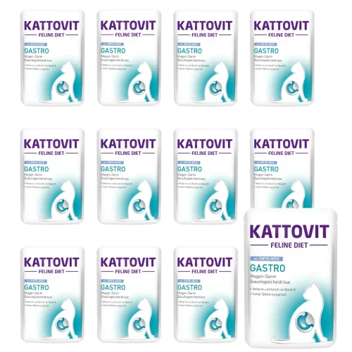 Kattovit Gastro Kaczka z Ryżem 12x85g Mokra karma dla kota żołądek jelita