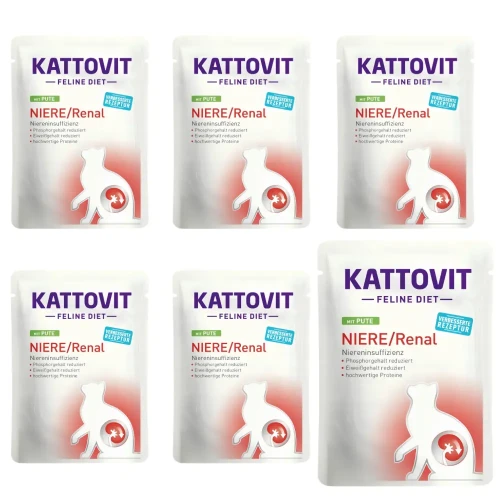 Kattovit Renal Indyk 6x85g Mokra karma dla kota nerki niewydolność