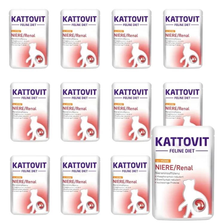 Kattovit Renal Kurczak 12x85g Mokra karma dla kota nerki niewydolność