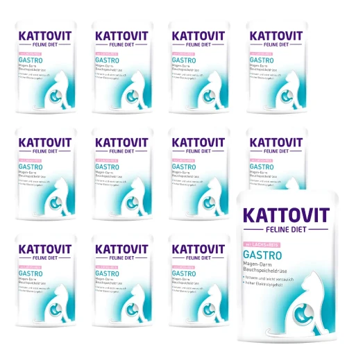 Kattovit Gastro Łosoś 12x85g Mokra karma dla kota żołądek jelita