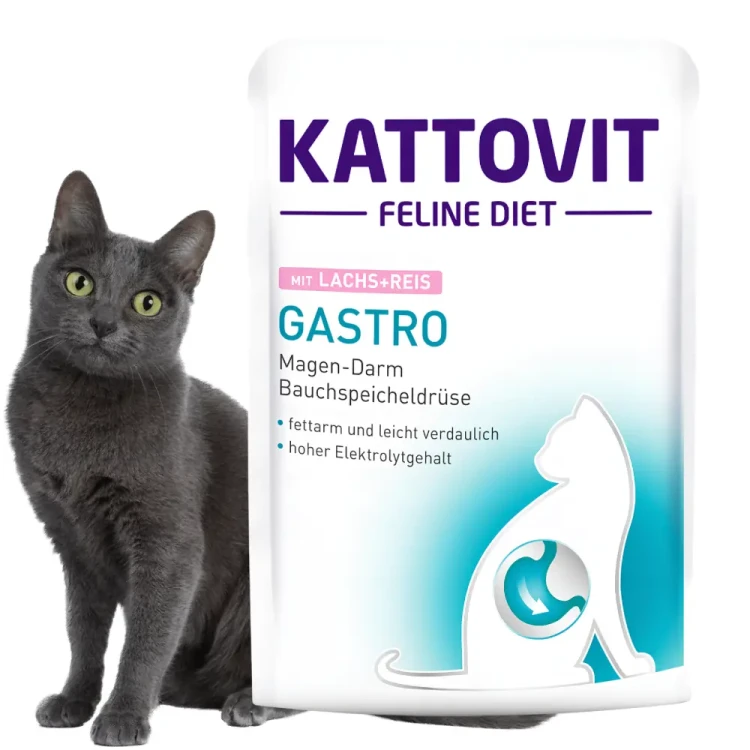 Kattovit Gastro Łosoś 12x85g Mokra karma dla kota żołądek jelita