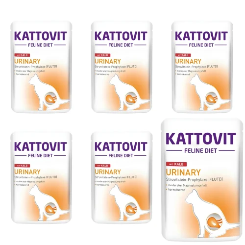 Kattovit Urinary Cielęcina 6x85g Mokra karma dla kota drogi moczowe