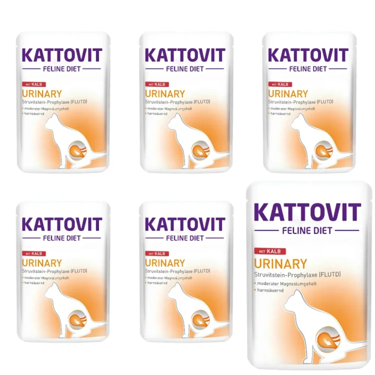 Kattovit Urinary Cielęcina 6x85g Mokra karma dla kota drogi moczowe