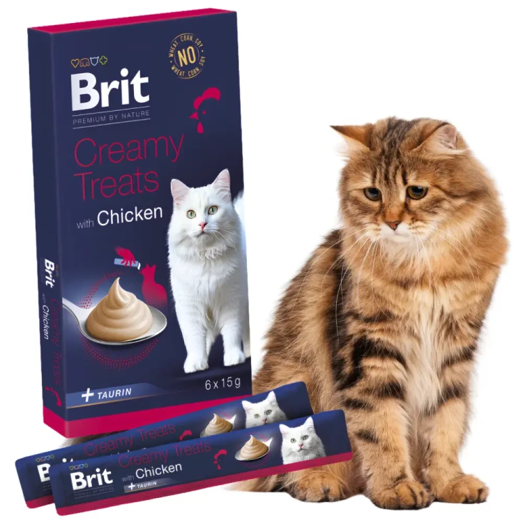 Brit Premium Cat Creamy Treats Chicken 6x15g Sosy przysmaki dla kota kurczak
