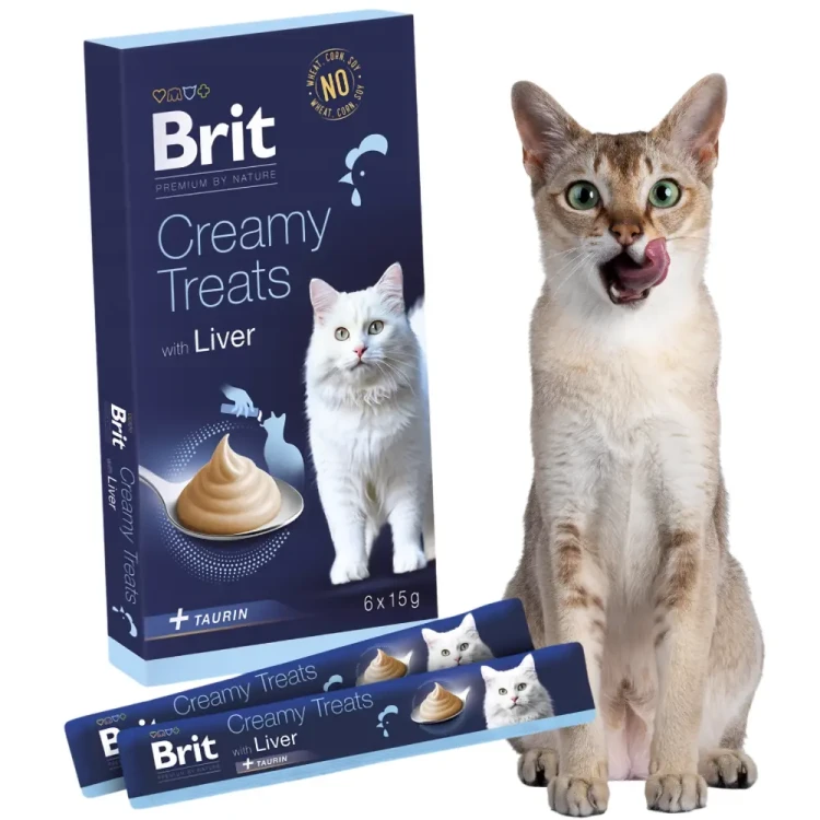 Brit Premium Cat Creamy Treats Liver 6x15g Sosy przysmaki dla kota wątróbka