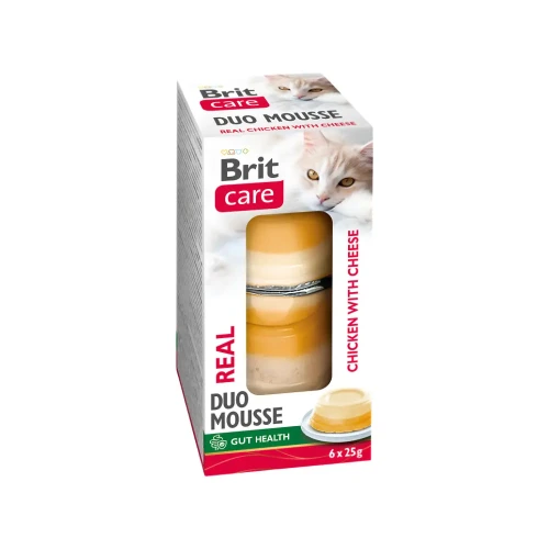 Brit Care Cat Duo Mousse Cups Chicken&Cheese 6x25g Przysmaki dla kota ser