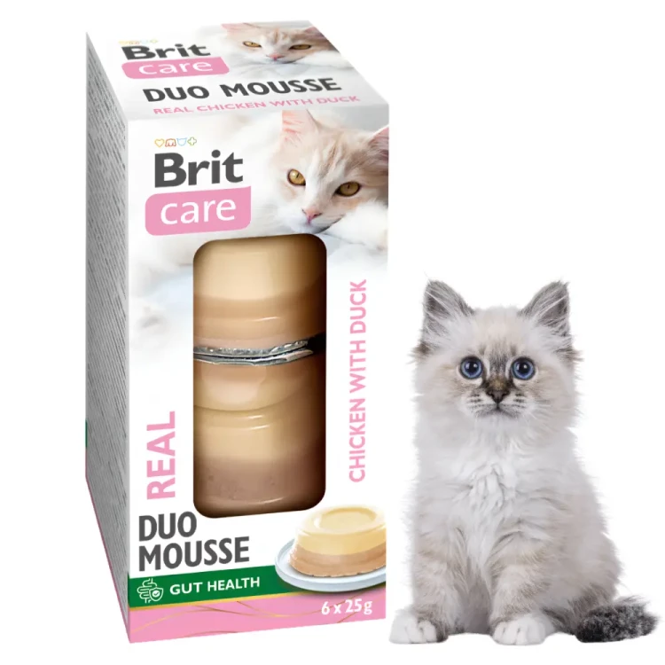 Brit Care Cat Duo Mousse Cups Chicken&Duck 6x25g Przysmaki dla kota kaczka