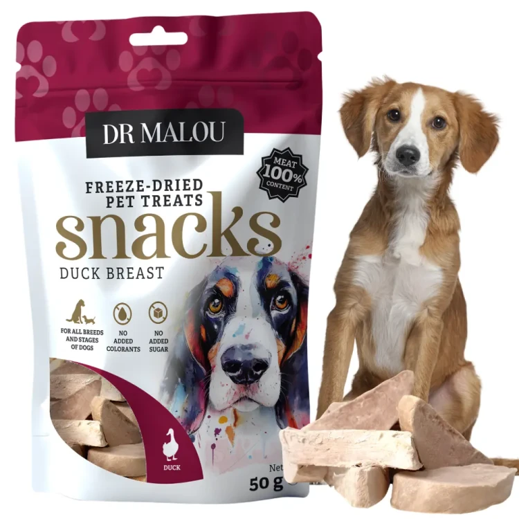 Dr Malou  100% Piersi z Kaczki  50g Przysmaki liofilizowane dla psa