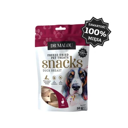 Dr Malou  100% Piersi z Kaczki  50g Przysmaki liofilizowane dla psa