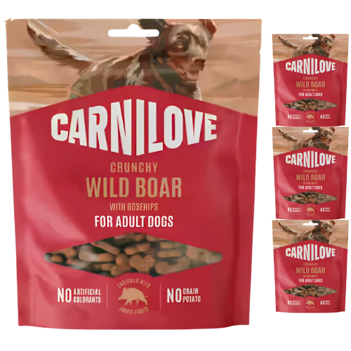 Carnilove Crunchy Snack Dzik 4x200 g Przysmak dla psa z owocami dzikiej róży