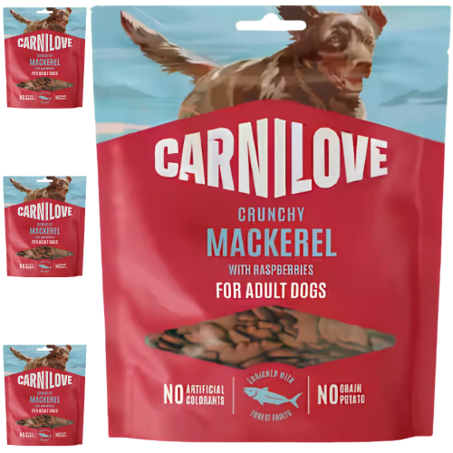 Carnilove Crunchy Snack Makrela z Malinami 4x200g Przysmak dla psa