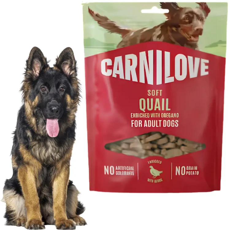 Carnilove miękki przysmaki dla psa przepiórka z oregano 200g