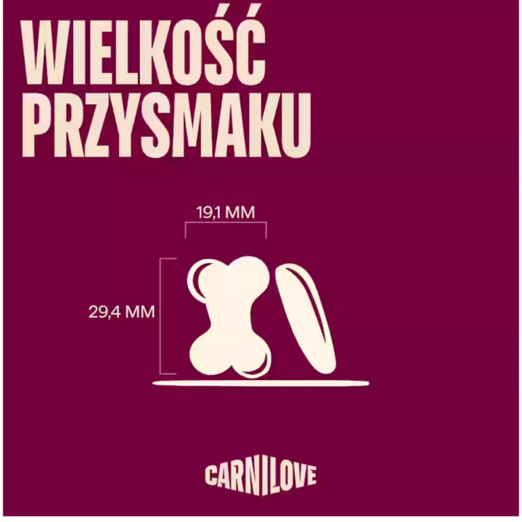 Wild Boar with Rosehips CRUNCHY Snack for Dogs dzik wielkość przysmaku.png