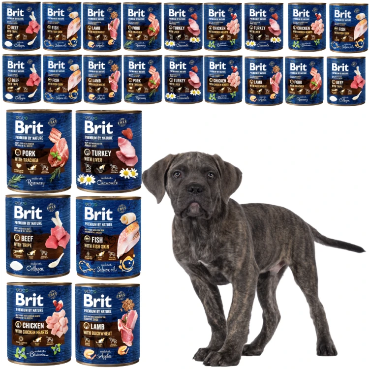 BRIT BY NATURE Karma mokra dla psa mix smaków 24 x 800g ADULT Bezzbożowa