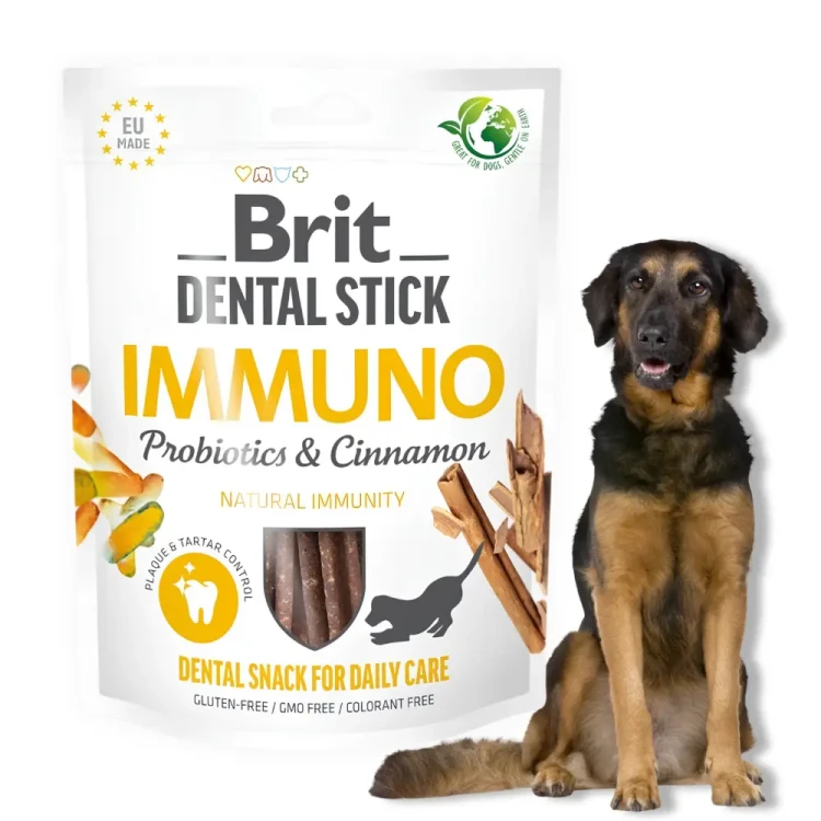 Brit Dental Stick Immuno Cynamon 251g Przysmak dla psa na odporność i zęby