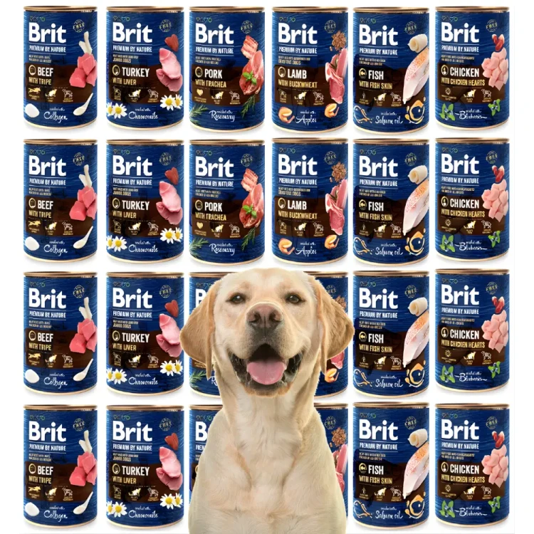 BRIT BY NATURE Karma mokra dla psa mix smaków 24 x 400g