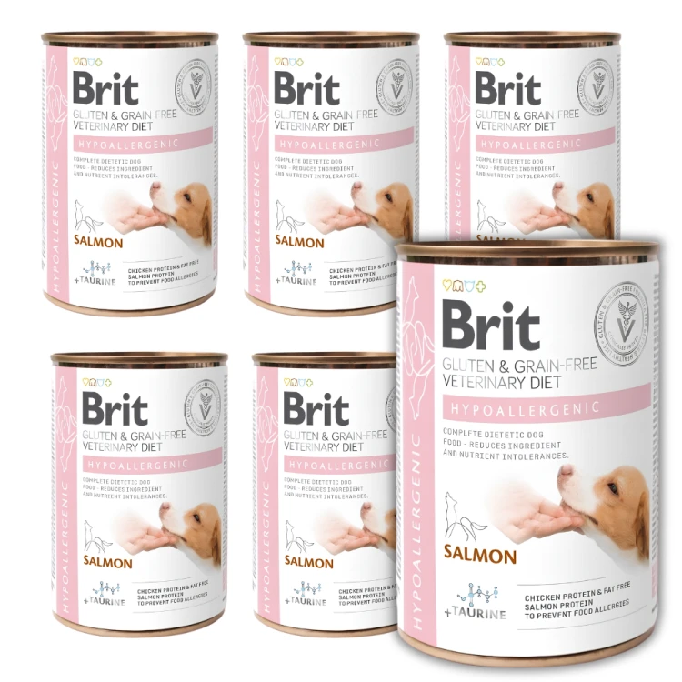 Brit Veterinary Diet Dog Hypoallergenic Łosoś 6x400g Karma weterynaryjna dla psa