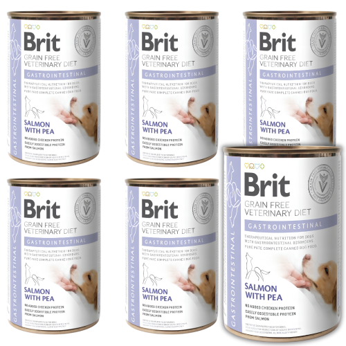 Brit Veterinary Diet Dog Gastrointestinal Łosoś 6 x 400 g Weterynaryjna  karma dla psa