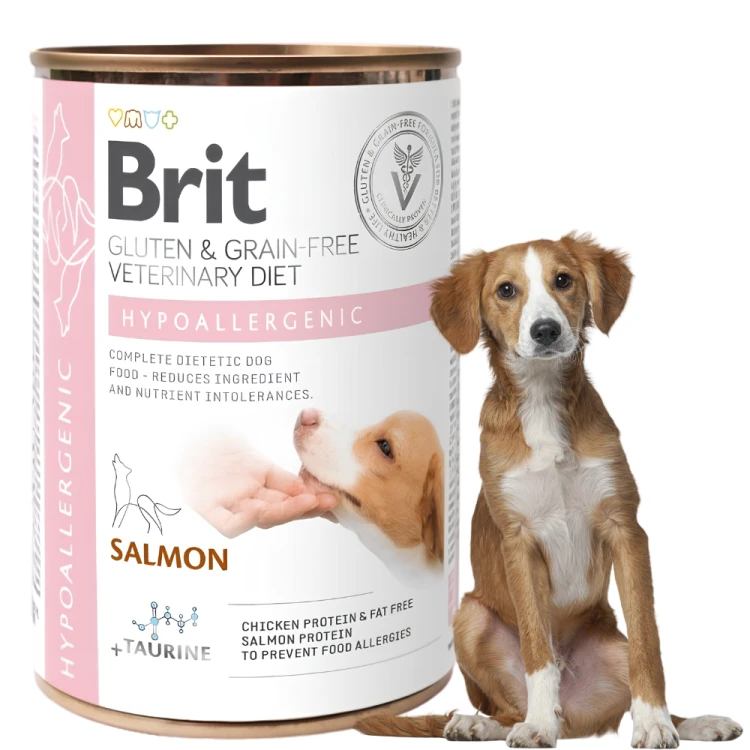Brit Veterinary Diet Dog Hypoallergenic Łosoś 400g mokra karma dla psa