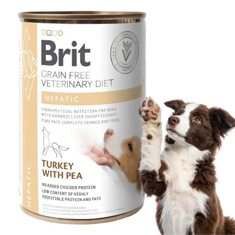 Brit Veterinary Diet Dog Hepatic Indyk 400g mokra karma dla psa
