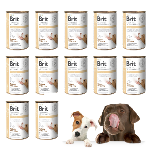 Brit Veterinary Diet Dog Hepatic Indyk 12x400g mokra karma dla psa