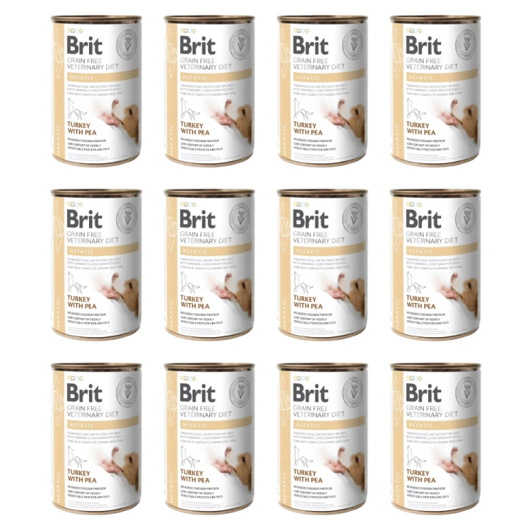 Brit Veterinary Diet Dog Hepatic Indyk 12x400g mokra karma dla psa