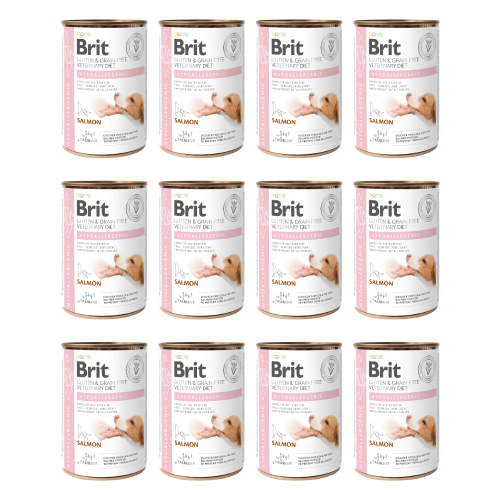 Brit Veterinary Diet Dog Hypoallergenic Łosoś 12x400g Karma weterynaryjna dla psa