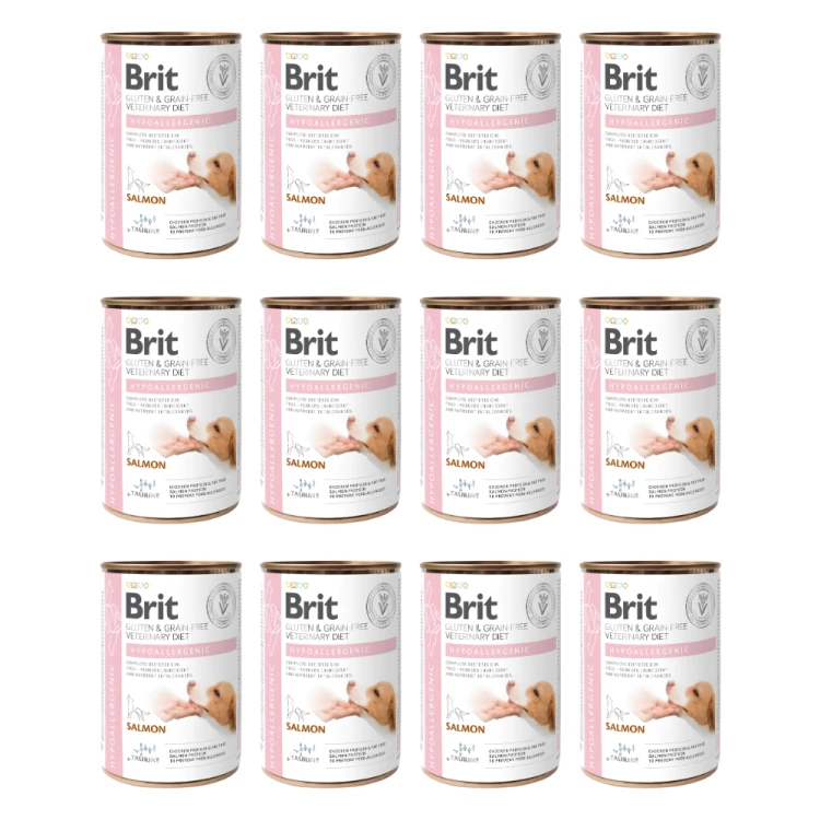 Brit Veterinary Diet Dog Hypoallergenic Łosoś 12x400g Karma weterynaryjna dla psa