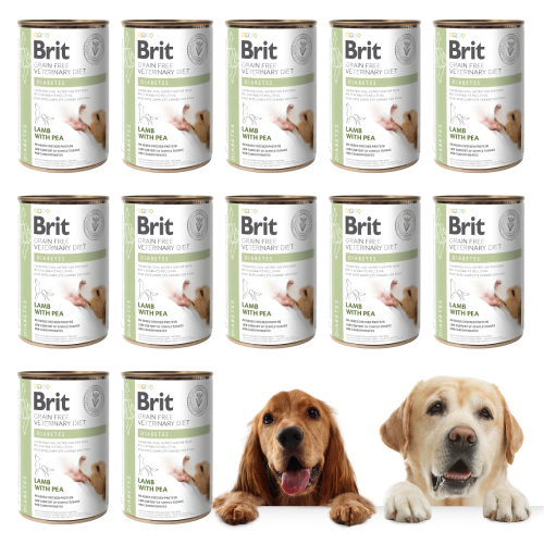 Brit Veterinary Diet Dog Diabetes Jagnięcina 12x400g Karma weterynaryjna dla psa
