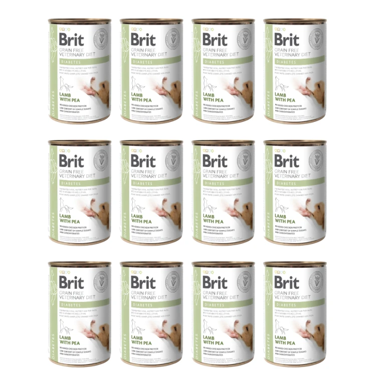 Brit Veterinary Diet Dog Diabetes Jagnięcina 12x400g Karma weterynaryjna dla psa