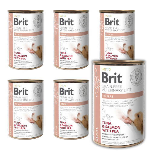 Brit Veterinary Diet Dog Renal Tuńczyk i Łosoś 6x400g Karma weterynaryjna dla psa