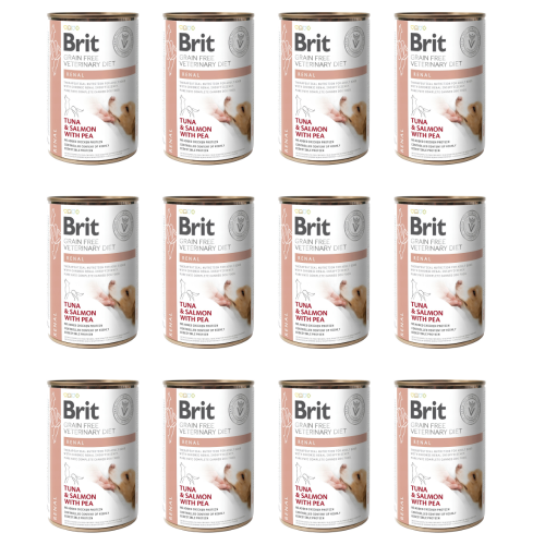Brit Veterinary Diet Dog Renal Tuńczyk i Łosoś 12x400g Karma weterynaryjna dla psa