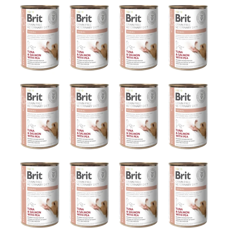 Brit Veterinary Diet Dog Renal Tuńczyk i Łosoś 12x400g Karma weterynaryjna dla psa