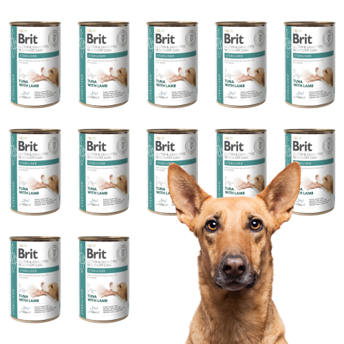 Brit Veterinary Care Sterilized Tuńczyk z Jagnięciną 12x400g Karma weterynaryjna dla psa